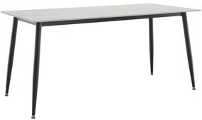 Jedálenský stôl, biely mramor/čierna, 160x80 cm, FLORENC TYP 2