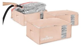 Vákuové plastové úložné boxy na oblečenie v súprave 3 ks 65x45x27 cm Pink Edition – Compactor
