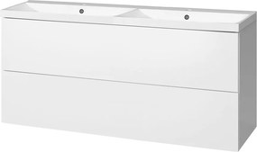 Mereo, Mereo Aira, kúpeľňová skrinka s umývadlom z liateho mramoru 121 cm, biela, MER-CN713M