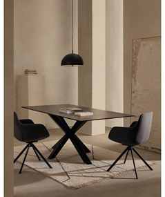 Čierne závesné svietidlo s kovovým tienidlom ø 39,5 cm Catlar – Kave Home