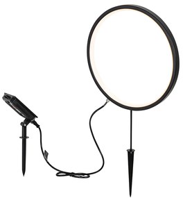 Bodové svetlo čierne 60 cm vrátane nabíjateľnej LED a solárnej IP65 - Adalind