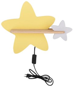 Candellux STAR Nástenné svietidlo 5W LED IQ KIDS WITH CABLE, SWITCH AND PLUG GOLDEN+GRAY 21-75734