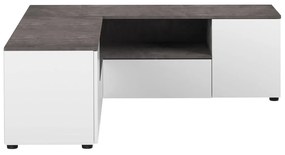 Sivo-biely TV stolík v dekore betónu 130x46 cm Angle – TemaHome