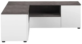 Sivo-biely TV stolík v dekore betónu 130x46 cm Angle – TemaHome