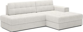 Krémovobiela rozkladacia rohová pohovka z textílie buklé (pravý roh/s leňoškou) Blezalt – ELTAP