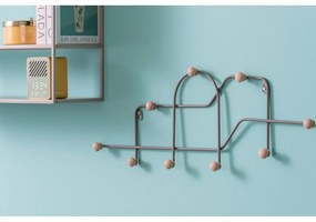 Sivý kovový nástenný vešiak 71 cm Maze – PT LIVING