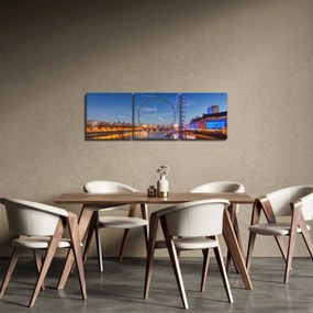 Obraz London Eye (s hodinami) (90x30 cm)