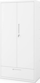 Modulárna kovová multifunkčná skriňa so zásuvkou biela MEGAN 1850 x 900 x 400 mm