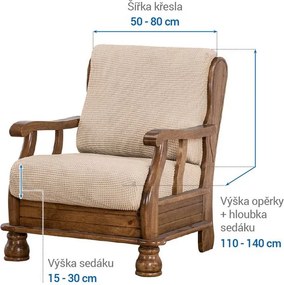 Super strečové poťahy NIAGARA smotanová relaxačné kreslo (š. 70 - 90 cm)