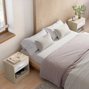 Autronic BONTEC Odkladací stolík 39x28x41cm, mdf, bielený dub, ANT-E1081 BUK Farba: Béžová