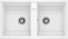 Blanco Zia 9, silgranitový drez 860x500x190 mm, 2-komorový, biela, BLA-516678