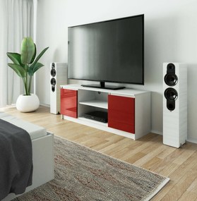 TV stolík Dariel  (biela + červený lesk). Vlastná spoľahlivá doprava až k Vám domov. 1069771
