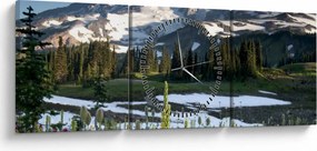 Obraz - Mount Rainier (s hodinami) (90x30 cm)