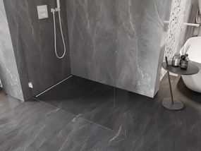 Mexen Lunar L, sprchová stena ľavá 80 x 200 cm, 8mm číre sklo, biely profil, 830L-080-000-20-00-L