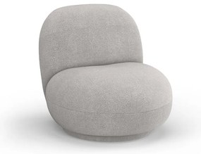 Svetlosivé kreslo z textílie buklé Chuck – Micadoni Home