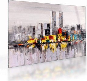 Sklenený obraz - Maľba veľkomesta (70x50 cm)