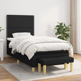 Boxspring posteľ s matracom čierna 100x200 cm látka 3137055