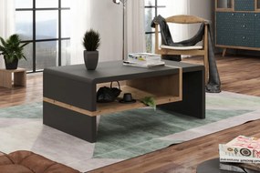 Mazzoni FOLK antracit / dub artisan, konferenční stolek, moderni