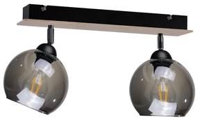 Keter Lighting Bodové svietidlo UNO WOOD 2xE27/60W/230V čierna/hnedá NA0222