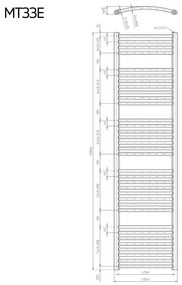 Mereo Mereo, Vykurovací rebrík oblý, 450x1690 mm, 700 W, biely, elektrický, MER-MT33E