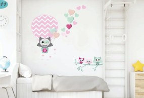 Okrasná nálepka do dievčenskej izby zamilovaná sovička 100 x 200 cm