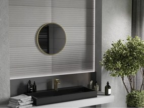 Mexen Loft okrúhle zrkadlo do kúpeľne 40 cm, zlatý rám - 9850-040-040-000-50