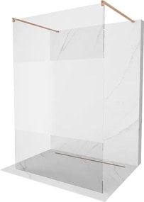 Mexen Kioto, sprchová zástena Walk-In 100 x 200 cm, 8mm číre sklo-námraza, medený matný profil, 800-100-002-65-35