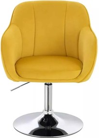LuxuryForm DESIGN Stolička AVOLA VELUR na striebornom tanieri - žltá