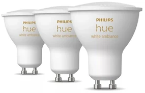 LED žiarovky v súprave 3 ks GU10, 4 W White ambiance – Philips Hue