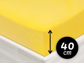 Jersey napínacie prestieradlo na extra vysoký matrac JR-003 Žlté 140 x 200 - výška 40 cm