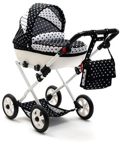 Detský kočík pre bábiky New Baby COMFORT bielo-čierny