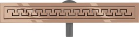 Mexen Flat 360°, lineárny podlahový žľab 60 cm, ružové zlato, 1624060-40