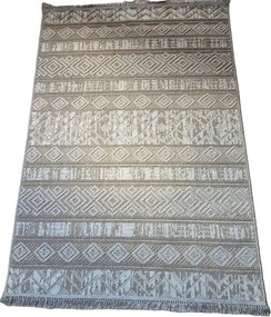 Béžový boho koberec s pruhovaným vzorom Boho 881-B Rozmer: 160x220 cm
