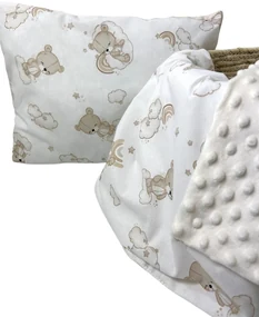 INTERMEDIC SK Set Intermedic do kočíka Teddy/minky krémová 100x75/40x30 cm