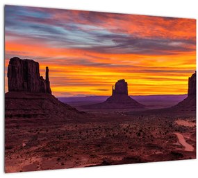 Sklenený obraz - Monument Valley v Arizone (70x50 cm)