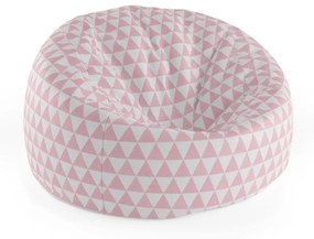 Sablio Sedací vak Cocoon Ružové a biele trojuholníky - 115 x 75 cm x 45 cm