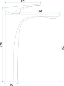 Rea Joe, vysoká umývadlová batéria h-285, zlatá matná, REA-B8991