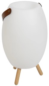 Stojacia lampa biela 40,5 cm vrátane LED a reproduktora Stmievateľná RGBW IP44 s diaľkovým ovládaním - Apolo