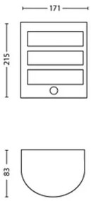 Philips - LED Vonkajšie nástenné svietidlo so senzorom PYTHON LED/3,8W/230V IP44