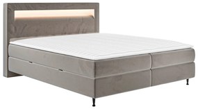 Kontinentálna posteľ s osvetlením Eurybia, Dostupné poťahy: Ekokoža Soft 011 (čierna), Rozmer postele: 140x200