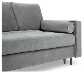 Svetlosivá zamatová rozkladacia pohovka Milo Casa Santo