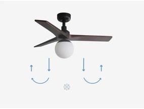 FARO 34278-11L - Stropný ventilátor KLIM S 1xE27/15W/230V orech/čierna + DO
