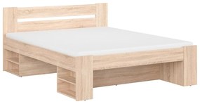 Manželská posteľ 160 cm BRW Nepo Plus 14 (dub sonoma) (bez roštu) . Vlastná spoľahlivá doprava až k Vám domov. 1098330