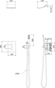 Mexen Salto, podomietková sprchová súprava, chrómová, 7604-02-00