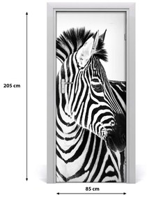 Samolepiace fototapety na dvere Zebra v snehu 85x205 cm