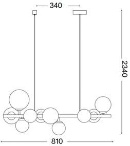 Ideal Lux - LED Luster na lanku PERLAGE 10xG9/3W/230V 81 cm zlatá/dymová