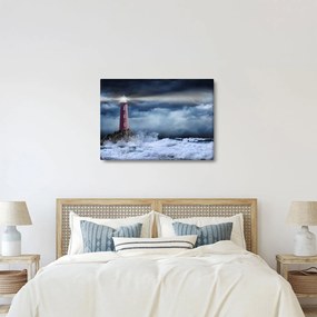Obraz - Maják na útese (70x50 cm)