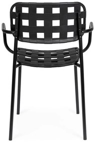 Čierne kovové záhradné stoličky v súprave 4 ks Clover – Bizzotto