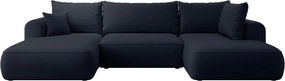 Rohová sedacia súprava v tvare U Olivo U (p) (modrá čierna)