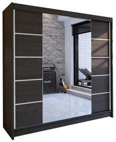 Posuvná skriňa Bar V, Farby: čierna, Osvetlenie: osvetlenie LED RGB - farebné